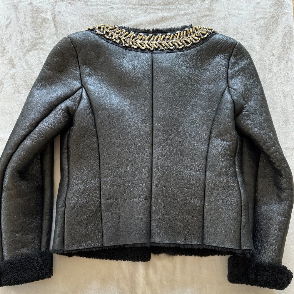 Prada Black Shearling With Mink And Beaded Detail - image 3